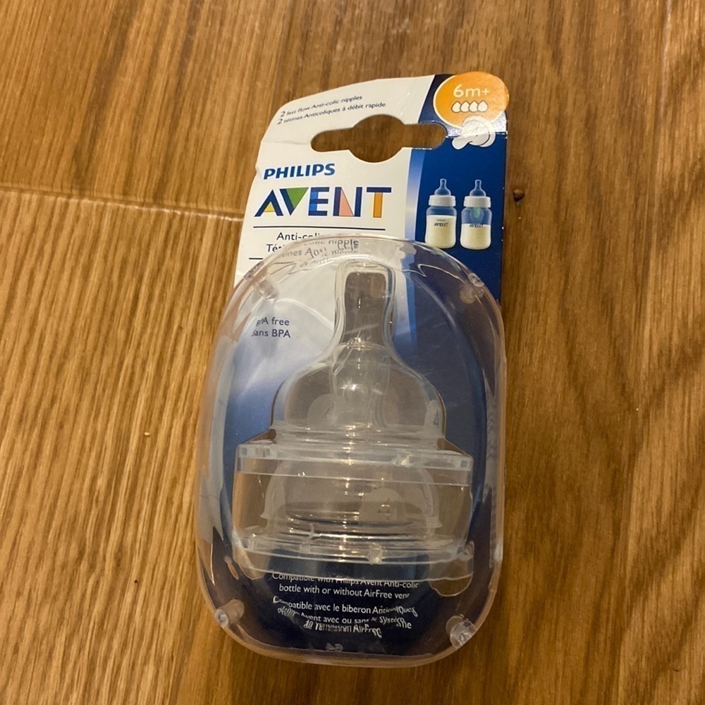 Philips ID SCF424/27  Philips Avent Anti-Colic Nipple, Fast Flow 6m+, 2 pack NEW